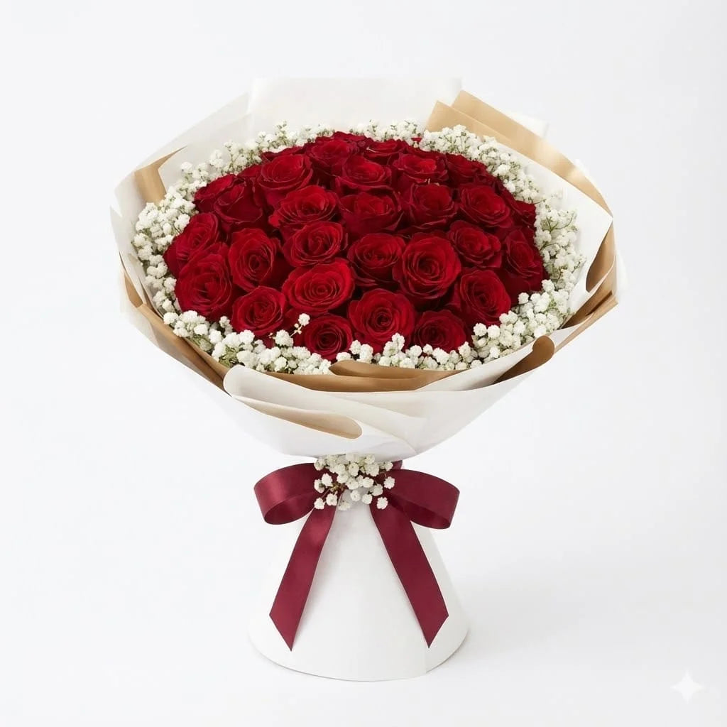 Scarlet Symphony — Dramatic Red Floral Arrangement