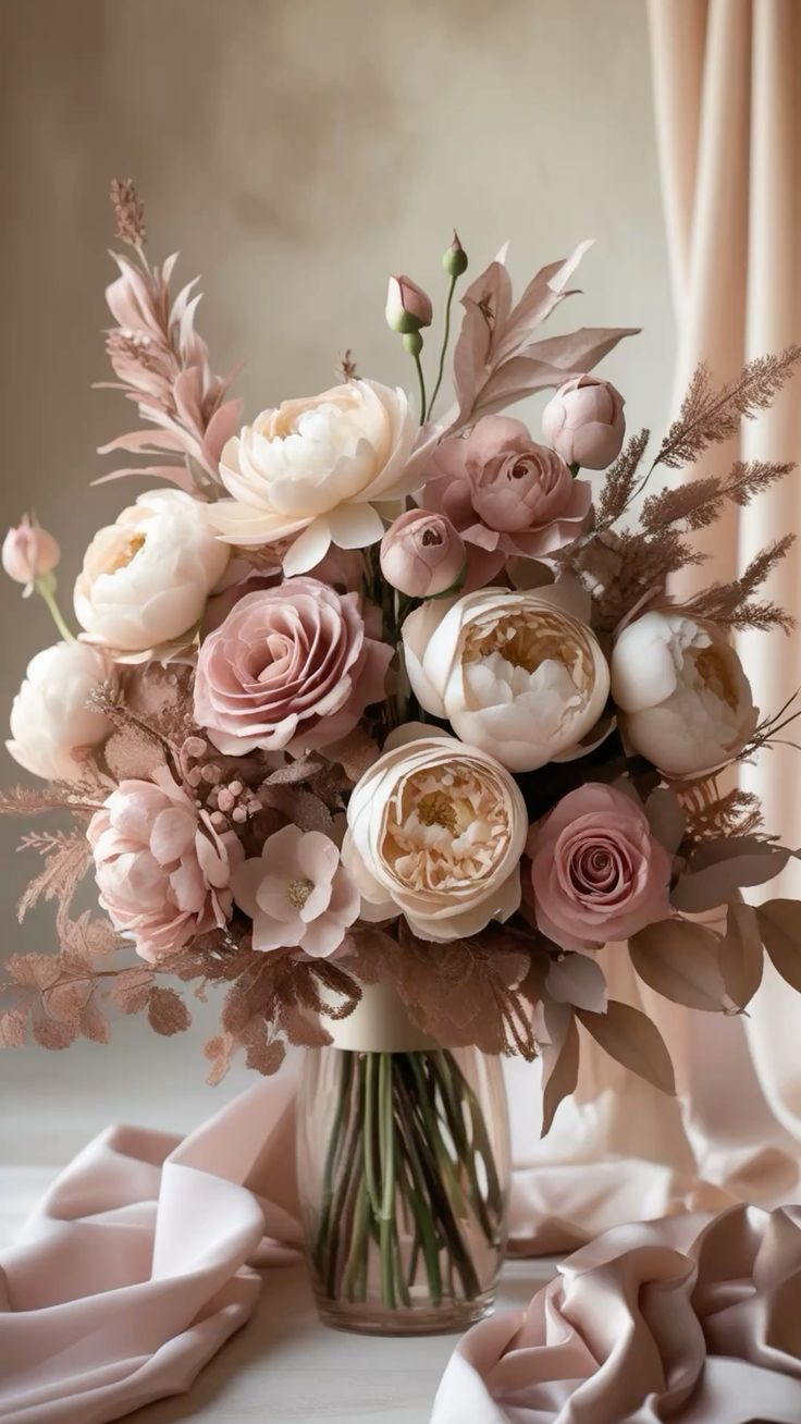 Nude Élégance — Minimal Pastel Bouquet