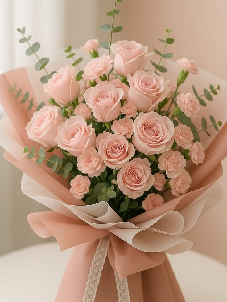 Sunset Royale — Warm Peach Bouquet