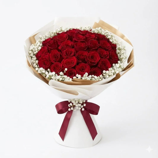 Scarlet Symphony — Dramatic Red Floral Arrangement