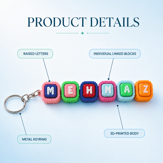 Personalized Name Clicker Keychain – Custom 3D Printed Bag Charm