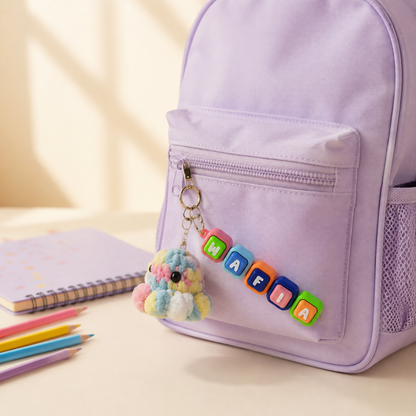 Personalized Name Clicker Keychain – Custom 3D Printed Bag Charm