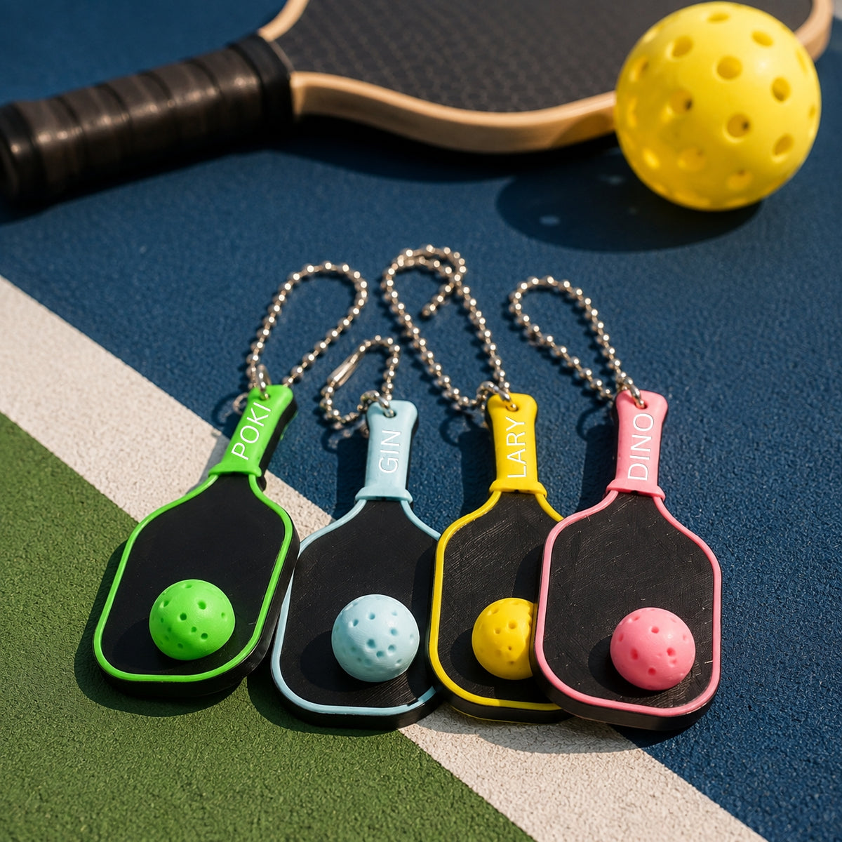 Personalized Pickleball Paddle Fidget Keychain