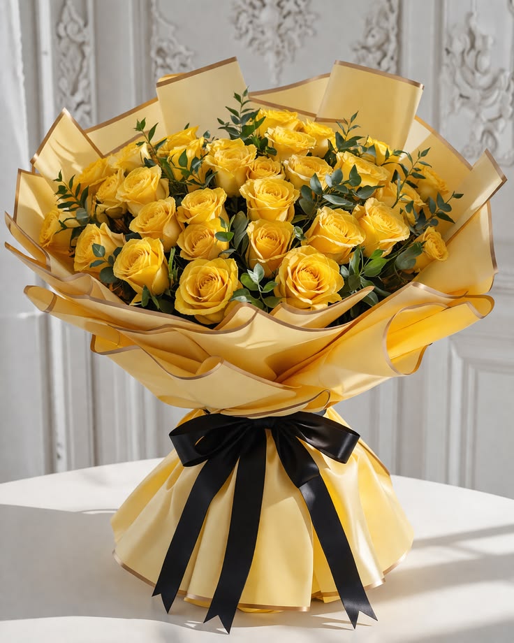 Sunlit Crown — Luxury Yellow Bouquet