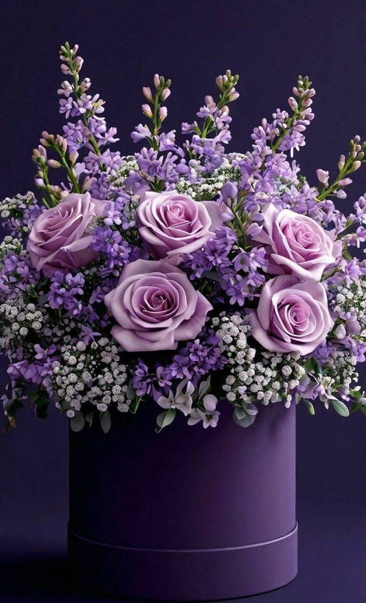 Royal Amara — Premium Violet Luxury Bloom Box