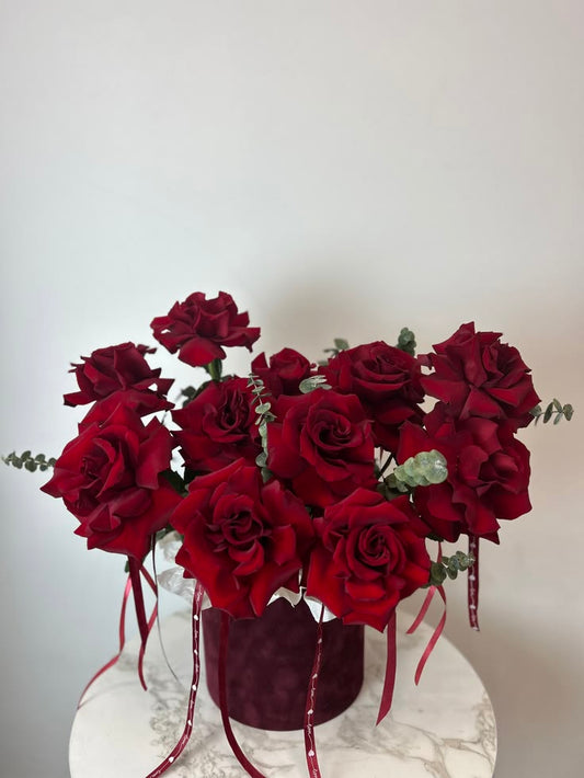 Velvet Desire — Textured Red Luxury Arrangement