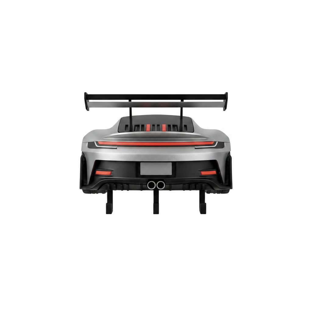 Generic sports-car-inspired personalized wall key holder with four hooks on a white background